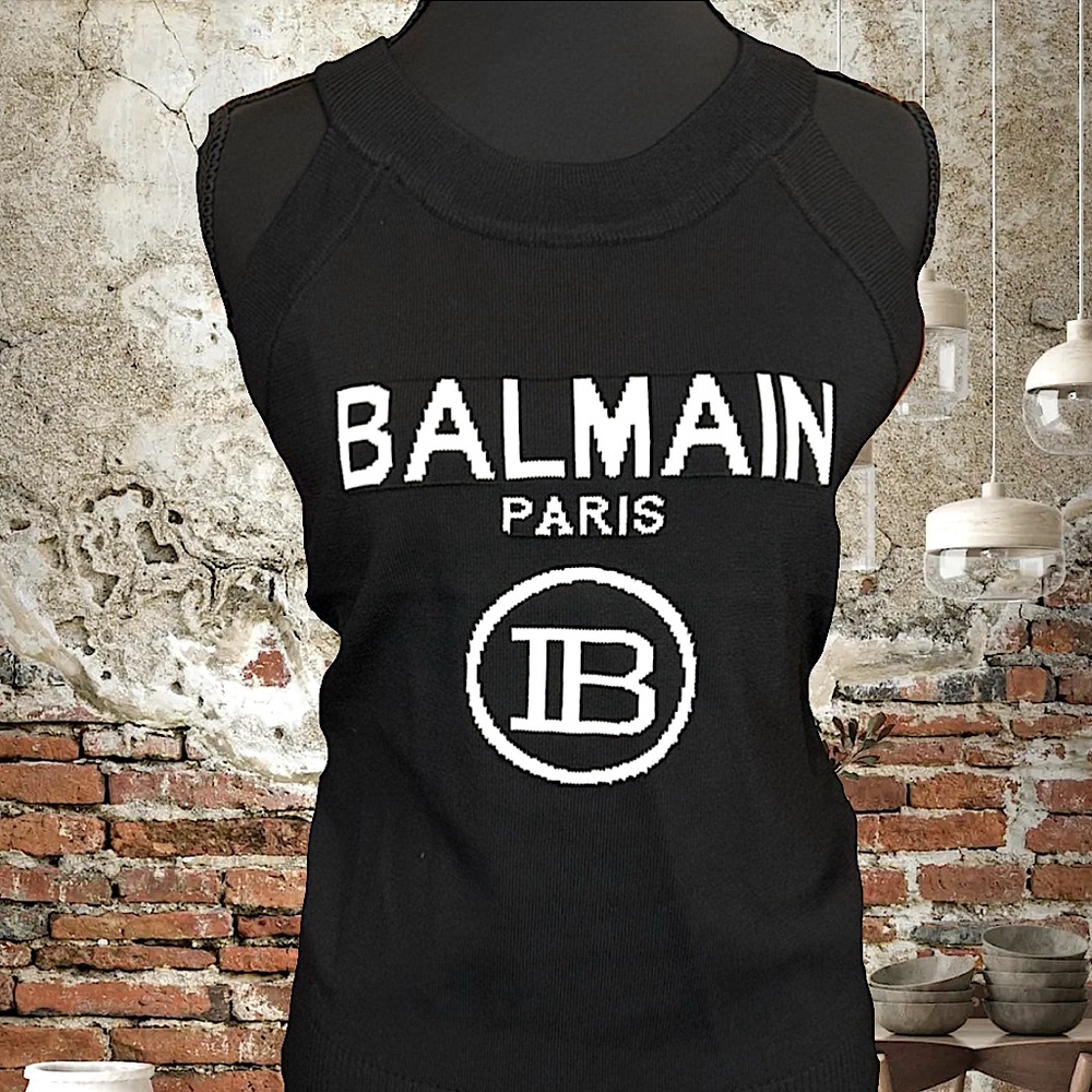 Authentic BALMAIN Knit Detail Tank